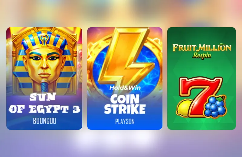 Sun of Egypt 3, Coin Strike: Hold and Win i Fruit Million – automaty w lobby MonsterWin Casino